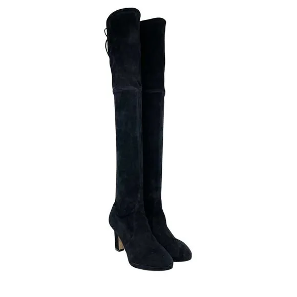 Stuart Weitzman Women's Ledyland Over The Knee Suede Boots Black Suede Size 6