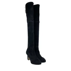 Stuart Weitzman Women's Ledyland Over The Knee Suede Boots Black Suede Size 6