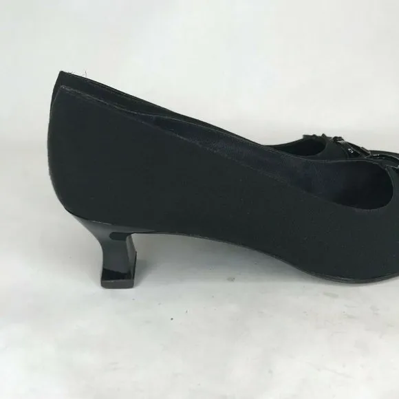 Stuart Weitzman Womens Pumps Leather Fabric Square