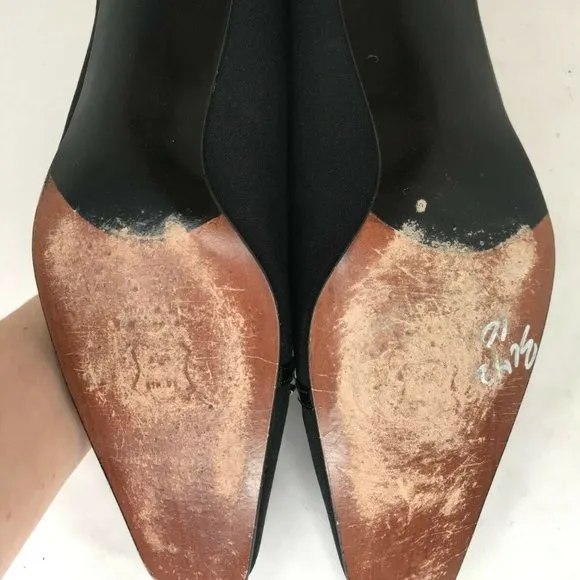 Stuart Weitzman Womens Pumps Leather Fabric Square