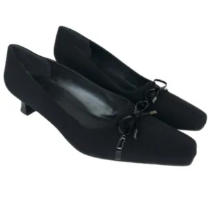 Stuart Weitzman Womens Pumps Leather Fabric Square
