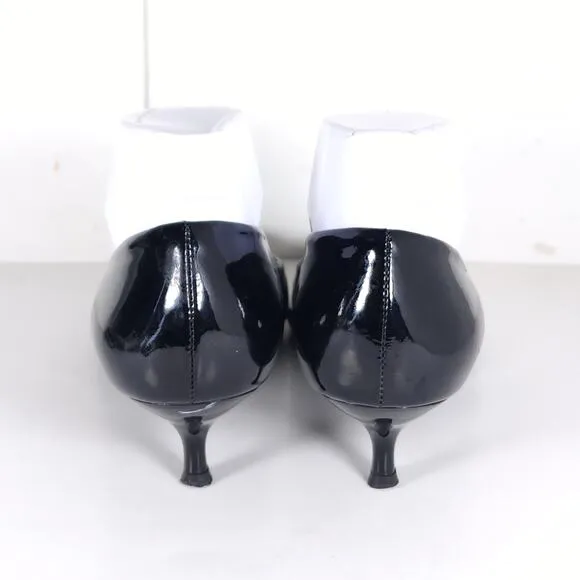 Stuart Weitzman Women's US 8,5 Black Patent Leather Kitten Heel pumps Shoes