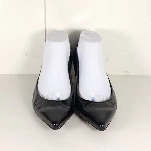 Stuart Weitzman Women's US 8,5 Black Patent Leather Kitten Heel pumps Shoes