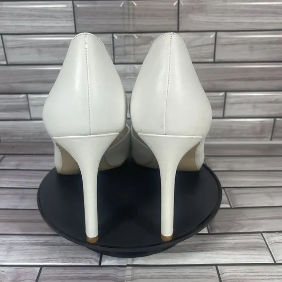 Stuart Weitzman Women's White Leather Pointed Toe Stiletto Pumps Size 11-NEW
