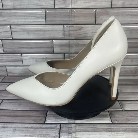 Stuart Weitzman Women's White Leather Pointed Toe Stiletto Pumps Size 11-NEW