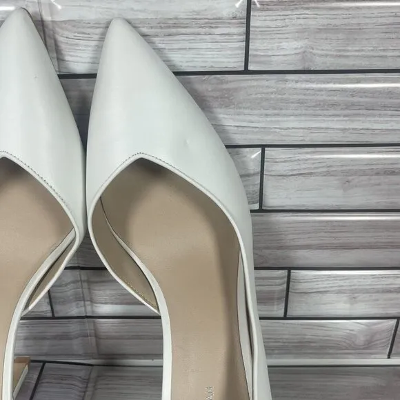 Stuart Weitzman Women's White Leather Pointed Toe Stiletto Pumps Size 11-NEW