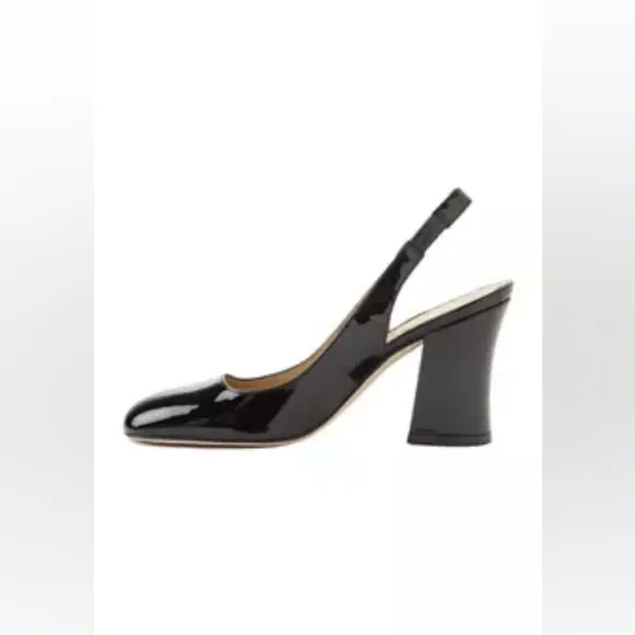 Stuart Weitzman Curveblock 85mm slingback Bkack Block Heels pumps Shoes