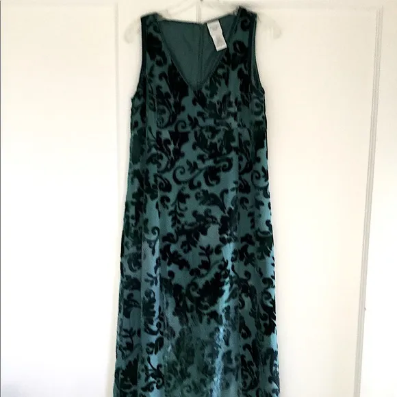 Stunning Garnet Hill Deep Green Velvet Dress. Fully Lined. Size 6