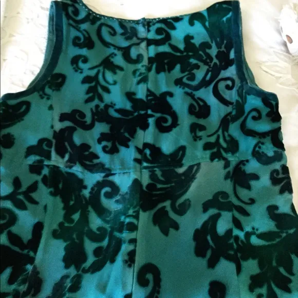 Stunning Garnet Hill Deep Green Velvet Dress. Fully Lined. Size 6