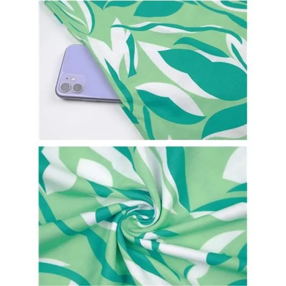 Summer Dresses for Women Beach Green Leaf 2