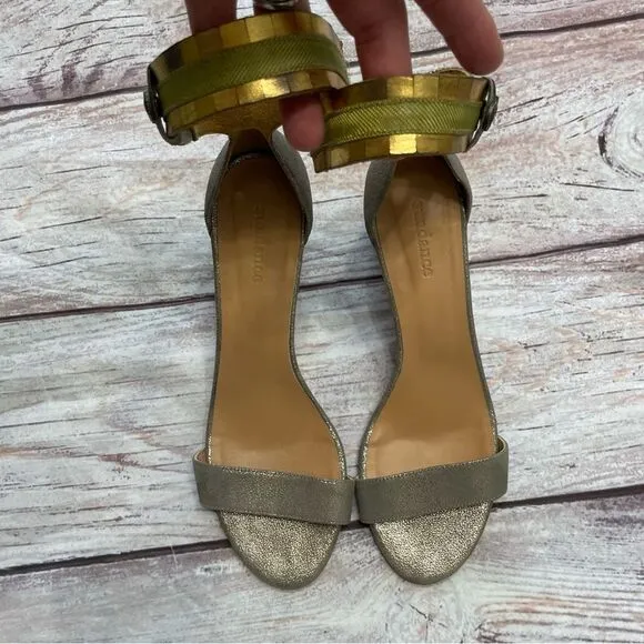 Sundance Twilight Zephyr Pewter Leather Suede Strappy Sandals Size 41 US 10