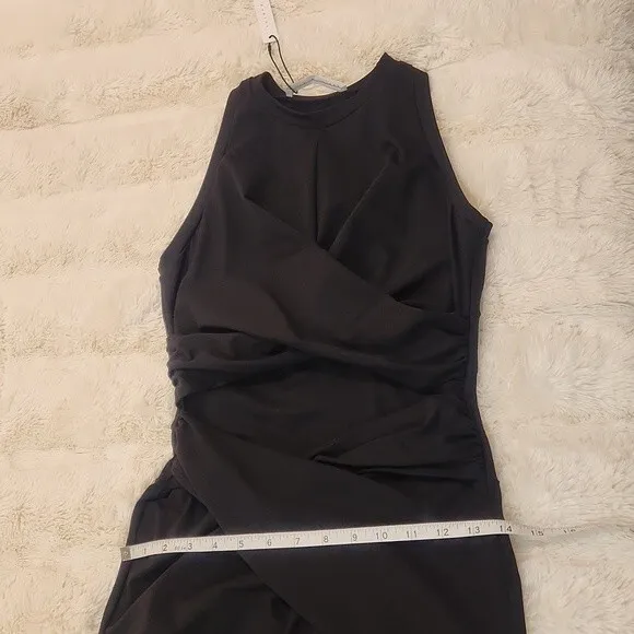 Susana Monaco Front Wrap Front and Bottom Cut Out Dress in Black size S