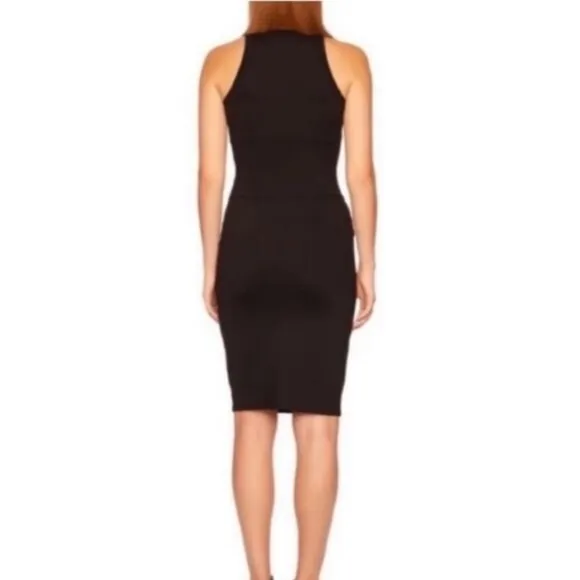Susana Monaco Front Wrap Front and Bottom Cut Out Dress in Black size S