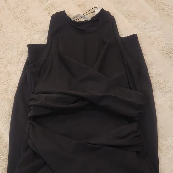 Susana Monaco Front Wrap Front and Bottom Cut Out Dress in Black size S