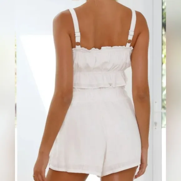 Sweetly Squared Shorts Set - White