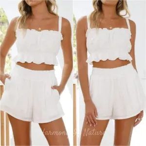 Sweetly Squared Shorts Set - White