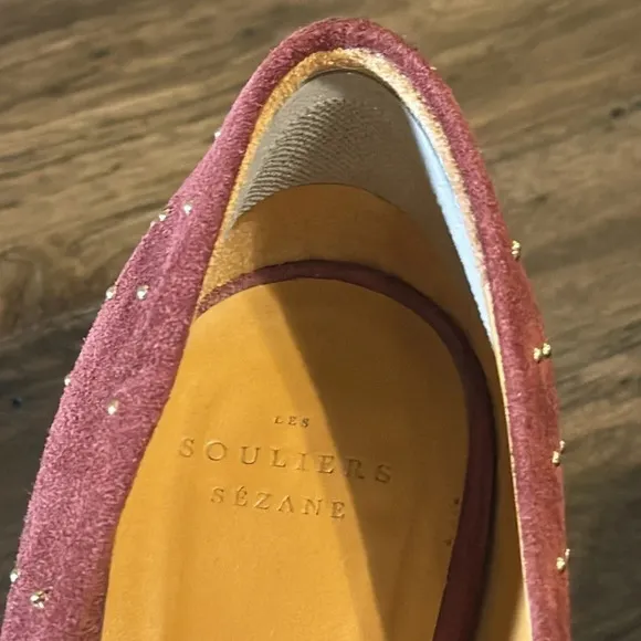 Sézane Cuir Veritable Designer Made in Italy Heel Shoe Size 41 (10) BGNDY