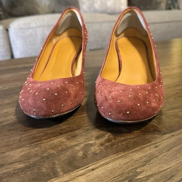Sézane Cuir Veritable Designer Made in Italy Heel Shoe Size 41 (10) BGNDY