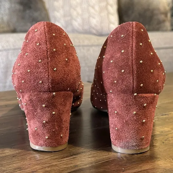 Sézane Cuir Veritable Designer Made in Italy Heel Shoe Size 41 (10) BGNDY