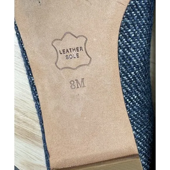 Talbots Ryan Apple Appilique Denim Teacher Loafer Flats Shoes Women's Size 8M