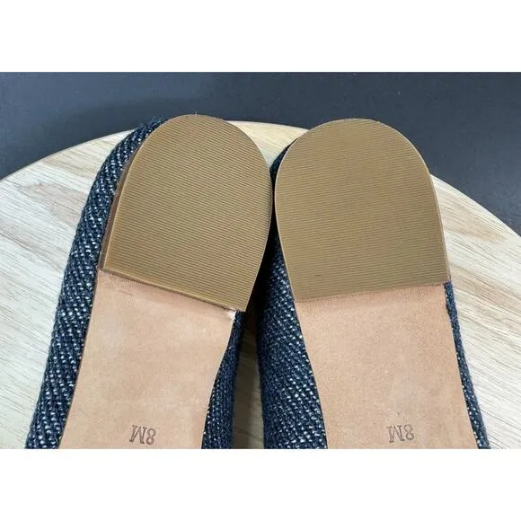 Talbots Ryan Apple Appilique Denim Teacher Loafer Flats Shoes Women's Size 8M