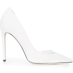 Tamara Mellon Siren Pumps D’Orsay Nappa Leather Pointed Toe Stiletto Heels White