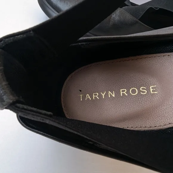Taryn Rose Danielle Soft  Leather lack Flats with Crossover Detail