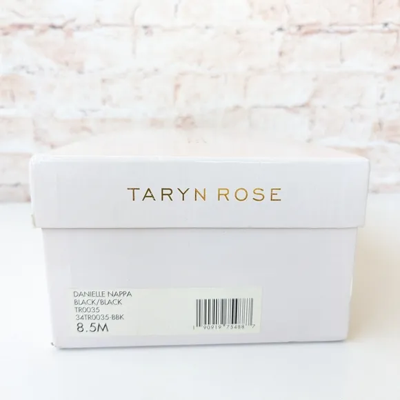 Taryn Rose Danielle Soft  Leather lack Flats with Crossover Detail