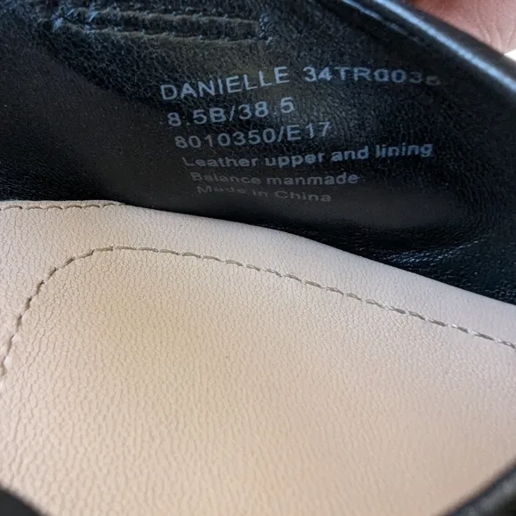 Taryn Rose Danielle Soft  Leather lack Flats with Crossover Detail