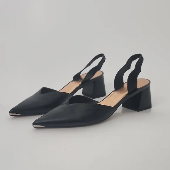 Ted Baker Black Leather Slingback Pumps Size 42I