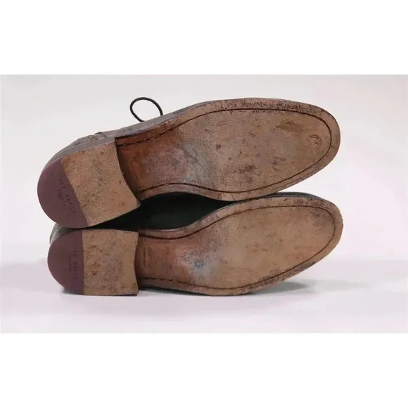 Ted Baker Brown/Black Paisley Wingtip Oxford Leather Dress Shoes Men's 8.5
