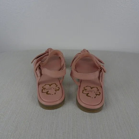 TED BAKER London Halah Sandals Shoes Flats Bow Leather Dusty Pink NIB Women 7