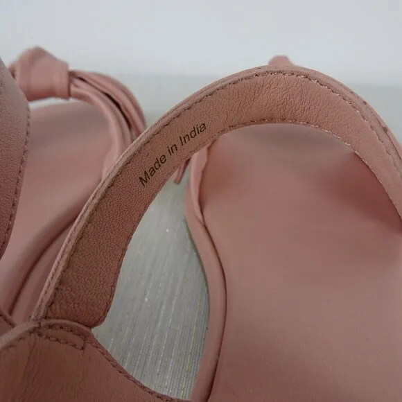TED BAKER London Halah Sandals Shoes Flats Bow Leather Dusty Pink NIB Women 7
