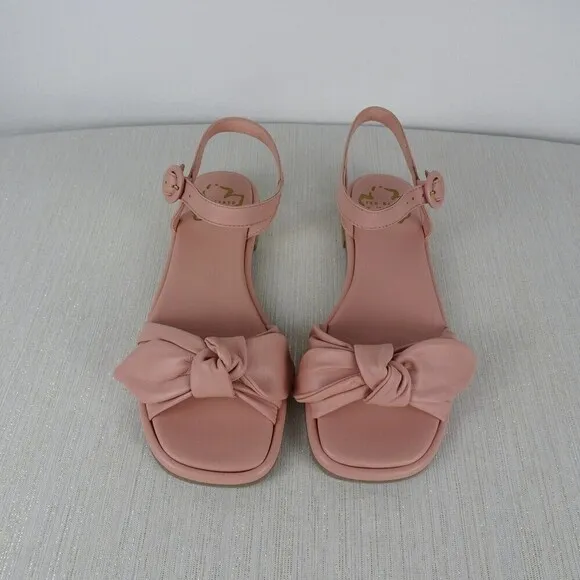 TED BAKER London Halah Sandals Shoes Flats Bow Leather Dusty Pink NIB Women 7