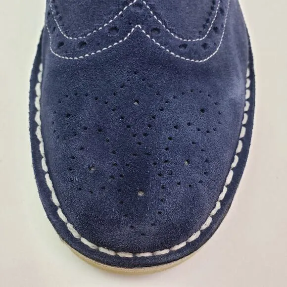 Ted Baker London Jamfro Mens Size 11 Blue Suede Oxford Wingtip Dress Shoes