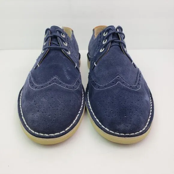 Ted Baker London Jamfro Mens Size 11 Blue Suede Oxford Wingtip Dress Shoes