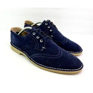 Ted Baker London Jamfro Mens Size 11 Blue Suede Oxford Wingtip Dress Shoes