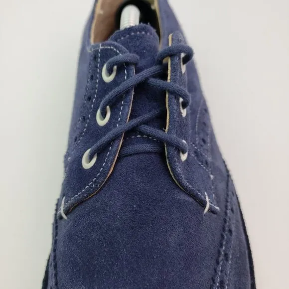 Ted Baker London Jamfro Mens Size 11 Blue Suede Oxford Wingtip Dress Shoes