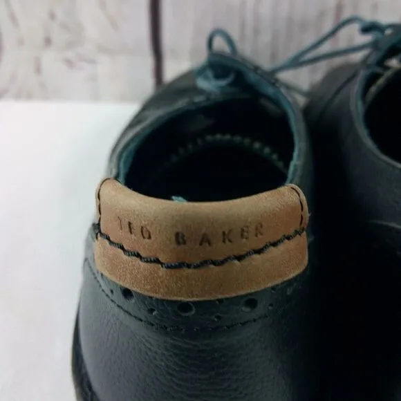 Ted Baker London Men's Black Leather Oxford Wingtip Dress Shoes Size 11
