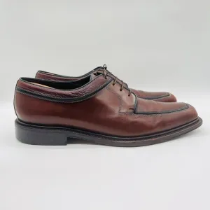 Testoni Shoes Mens 12.5 Brown Leather Oxford Black Label Italy Dress Vintage