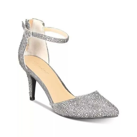 THALIA SODI Womens Gray D'orsay Vanesssa‎ Pointed Toe Stiletto Pumps Shoes 7.5 M