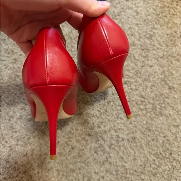 Theory Demeura Napa leather Red Stiletto Heels Pointed Toe