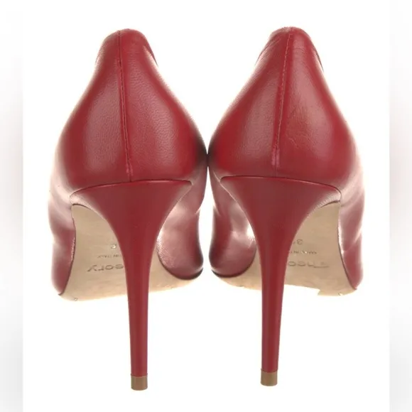 Theory Demeura Napa leather Red Stiletto Heels Pointed Toe