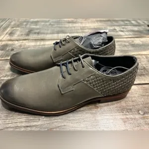 Thomas and Vine 9.5 Grey Woven Leather Men’s Dress Shoes NWOB