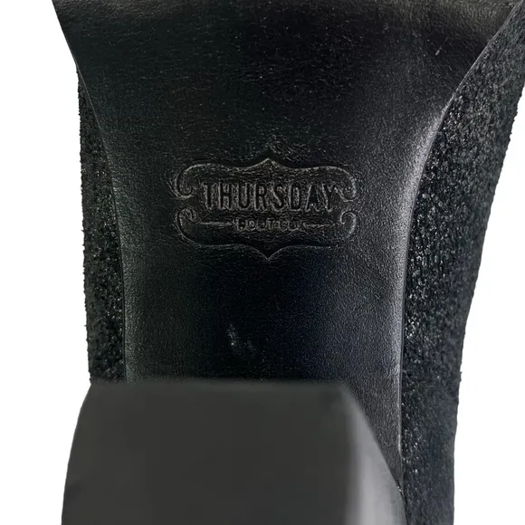Thursday Boot Co.‎ Galaxy Avenue Ankle Boots Black Glitter Chelsea Size 6.5