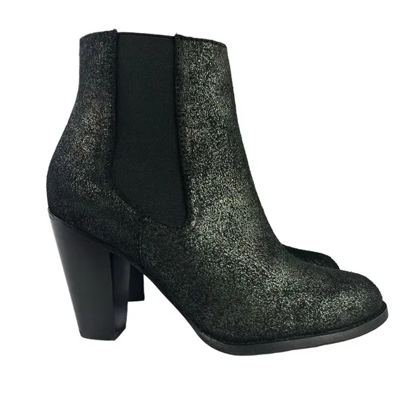Thursday Boot Co.‎ Galaxy Avenue Ankle Boots Black Glitter Chelsea Size 6.5