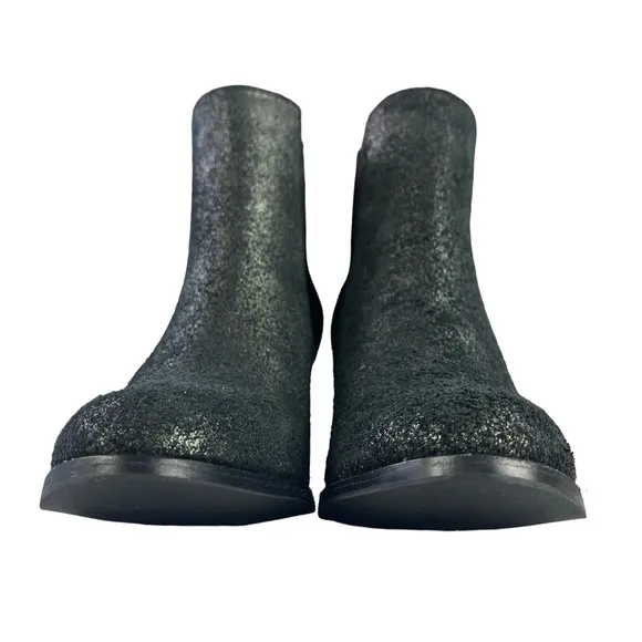 Thursday Boot Co.‎ Galaxy Avenue Ankle Boots Black Glitter Chelsea Size 6.5