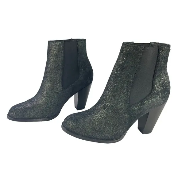 Thursday Boot Co.‎ Galaxy Avenue Ankle Boots Black Glitter Chelsea Size 6.5