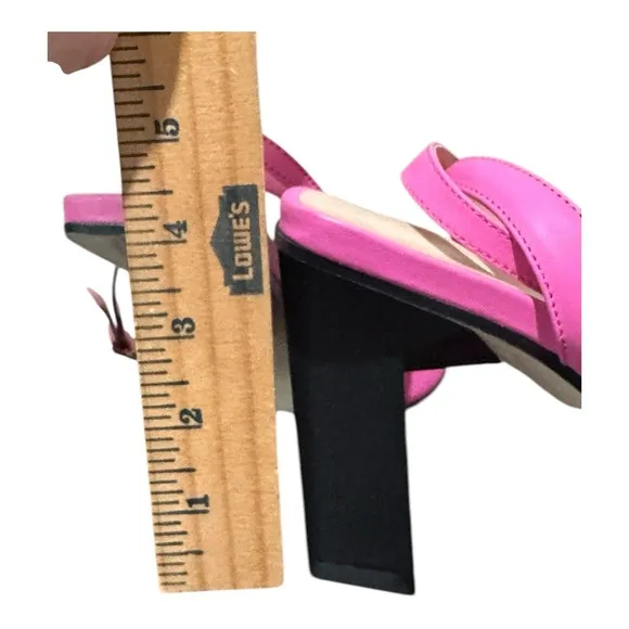 TIANNIA BARNES Leather HOPE ANKLE STRAP HEELS PINK Diamond Heel sz 10 msrp $675
