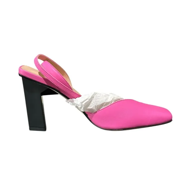TIANNIA BARNES Leather HOPE ANKLE STRAP HEELS PINK Diamond Heel sz 10 msrp $675